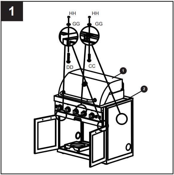 allen roth FHTA80078A Outdoor Kitchen Grill Cabinet - fig 5