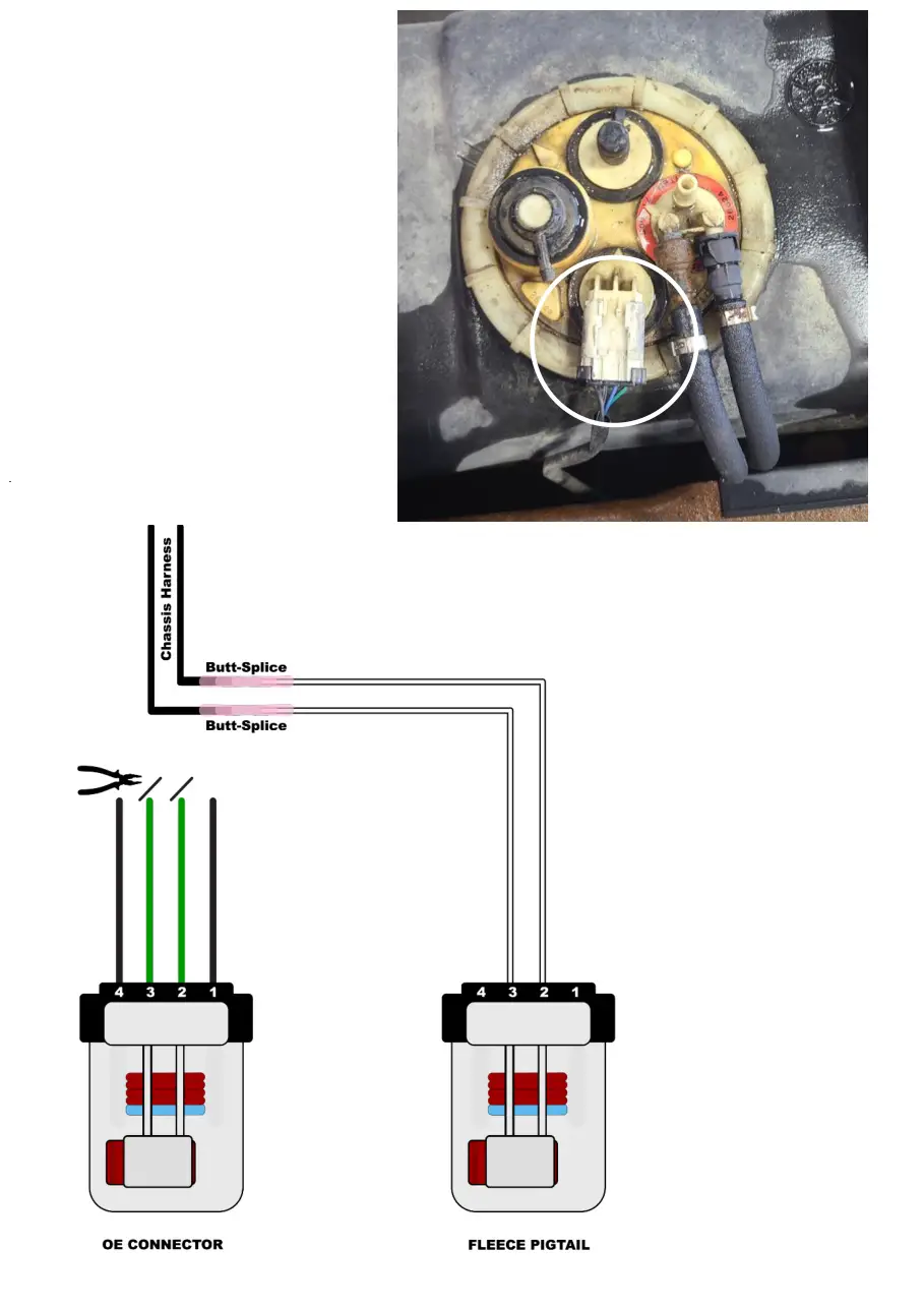 FLEECE Sureflo Sending Unit for 1991-1998 Dodge with Cummins - ELECTRICAL CONNECTION FOR MODEL YEARS 1994, 1995, 1996 AND 1998