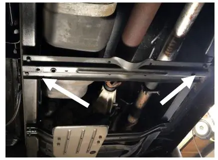 FLEECE Sureflo Sending Unit for 1991-1998 Dodge with Cummins - STEP 3 Remove the cross-member located