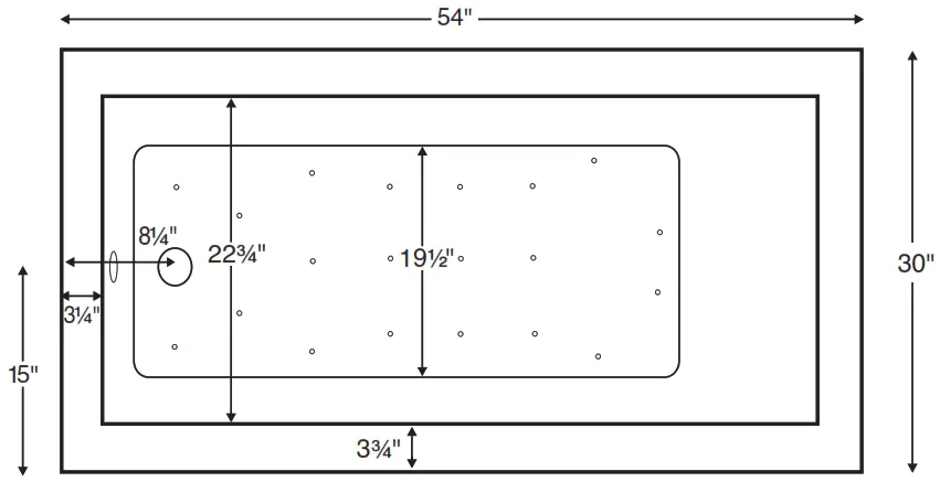 MTI Baths 107A Andrea 17 Sculpted Finish - Dimension 1