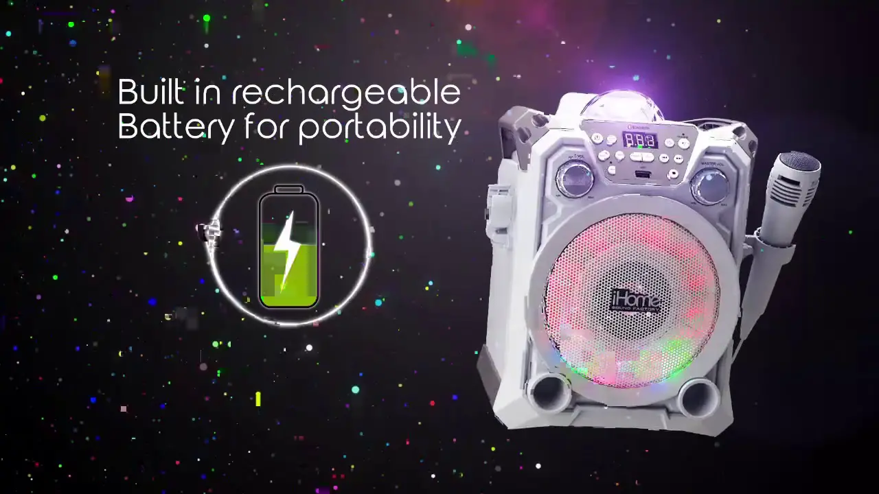 Ihome Isf-22 Karaoke Machine With Bluetooth Speaker And Wired Microphone Instruction Manual