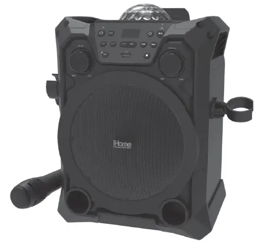 iHOME iSF-22 Karaoke Machine with Bluetooth Speaker and Wired Microphone