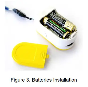 AccuMed Pulse Oximeter - Figure 3. Batteries Installation