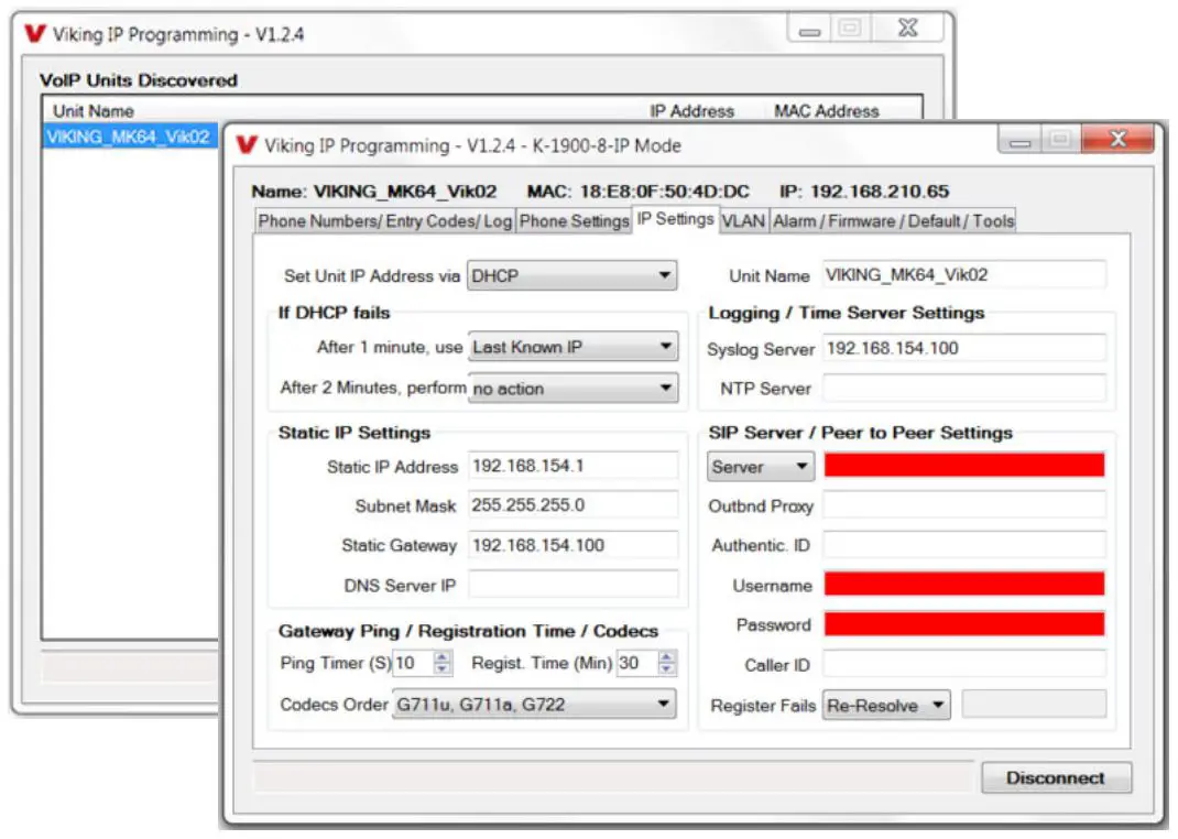 VIKING K-1900-8-IP Series VoIP Phone User Manual - Connect & Disconnect