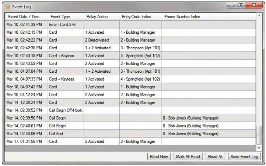 VIKING K-1900-8-IP Series VoIP Phone User Manual - Event Log