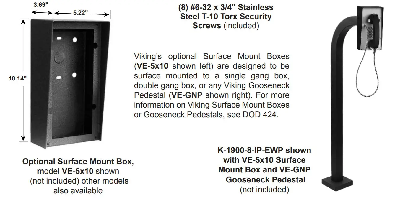 VIKING K-1900-8-IP Series VoIP Phone User Manual - Installation and Mounting