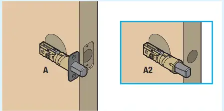 Install latch and strike B