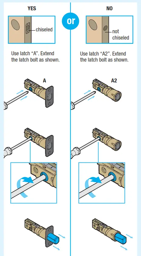 Install latch and strike