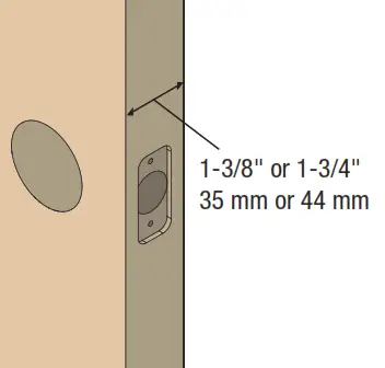 Prepare door and check dimensions D