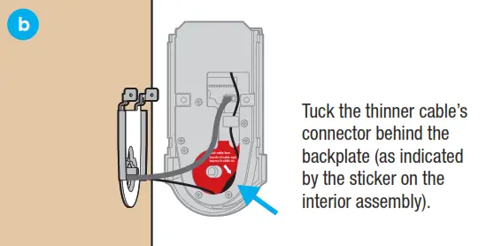 Properly route cables and install interior assembly. B