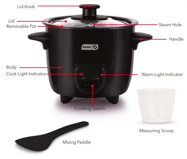 DASH DRCM200 Mini Rice Cooker- PARTS