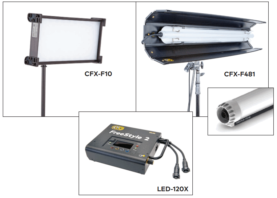 KINO FLO CFX F10 FreeStyle Mini LED and T41 T21 LED
