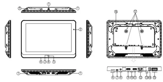 Qed Advanced Systems TD-1050 AURA-X LCD Panel PC - port
