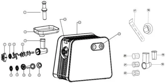 Boyel Living MG426 Meat Grinder - DESCRIPTION