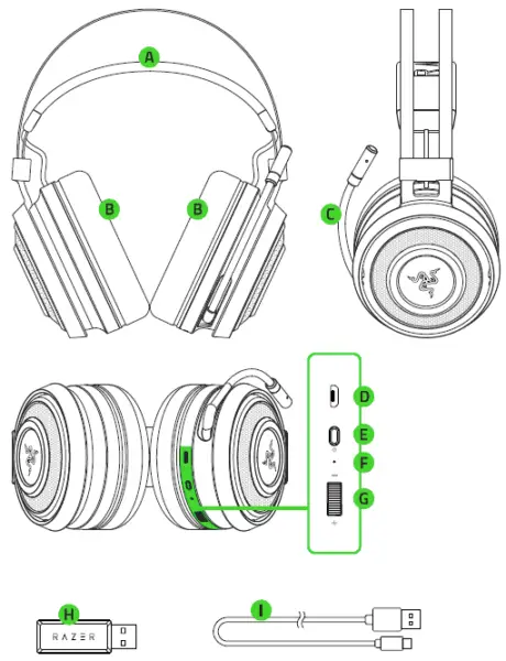 Razer Nari Essential Headphones User Manual 3 DEVICE LAYOUT