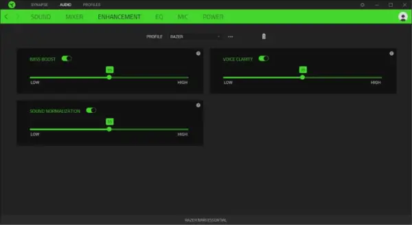 Razer Nari Essential Headphones User Manual 22 Enhancement Subtab