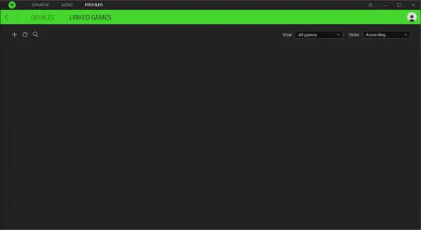 Razer Nari Essential Headphones User Manual 27 Linked Games Subtab