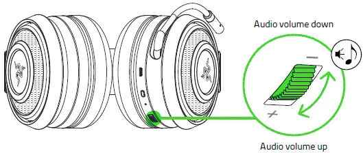 Razer Nari Essential Headphones User Manual 13 USING THE VOLUME CONTROL