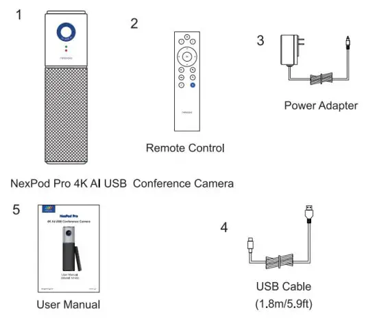 nexvoo N149 NexPod Pro 4K Al USB Conference Camera - figure 1