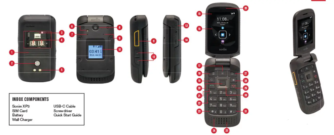 sonim XP3 Flip Phone-FIG1