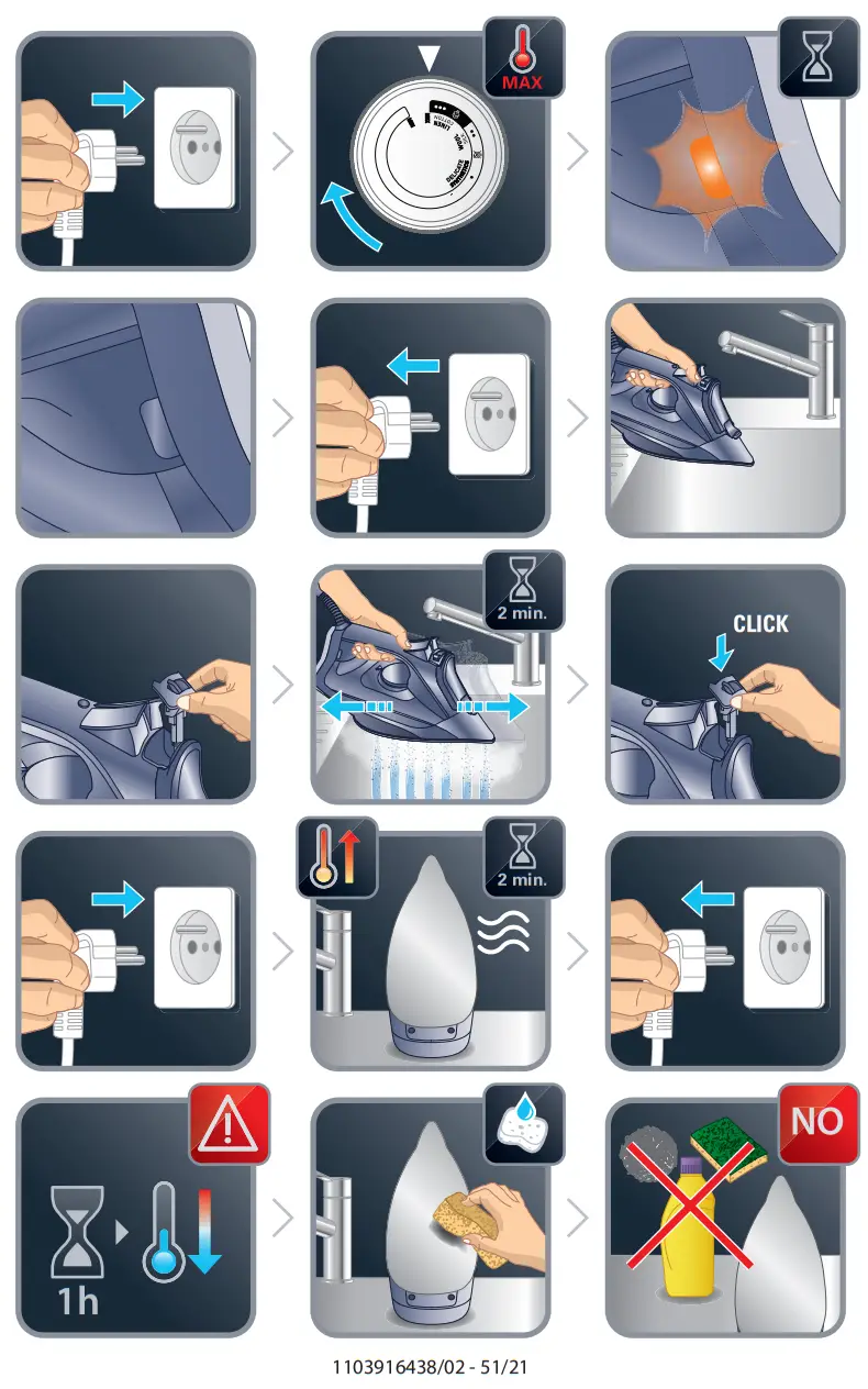 ROWENTA DW43XX Express Steam Iron - fig 10