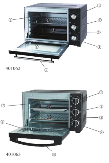 DESKI 613 401062 Premium Electric Mini Oven 30 Liter Stainless Steel - Glass door