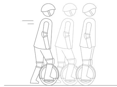 SEGWAY Ninebot One S2 Monowheel Electric Unicycles - foot on the peda