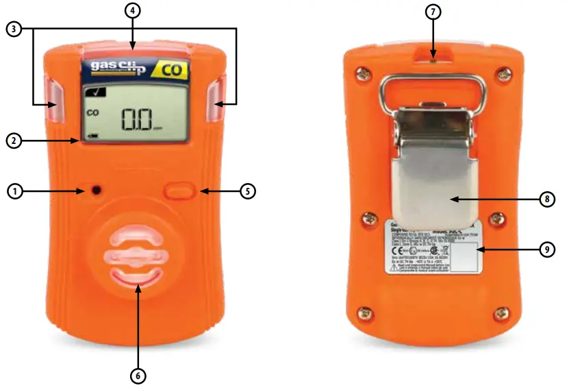 gas clip technologies Single Gas Clip Portable Gas Detector - parts