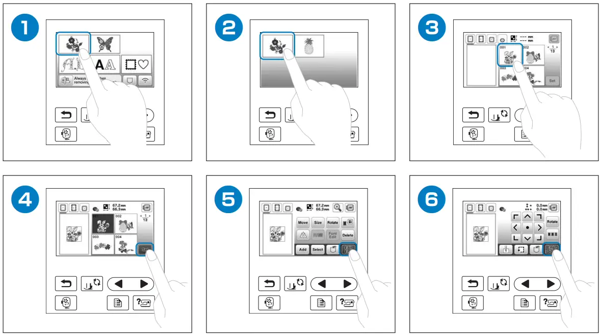 Selecting Embroidery Patterns
