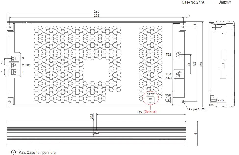 MEAN WELL UHP-1500 1500W Conduction Cooling with PFC Switching Supply - MECHANICAL