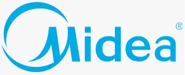 Midea logo.