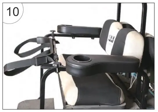 10L0L F55-Q Universal Golf Cart Rear Seat Golf Bag Rack - Figure 10