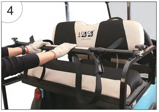 10L0L F55-Q Universal Golf Cart Rear Seat Golf Bag Rack - Figure 4