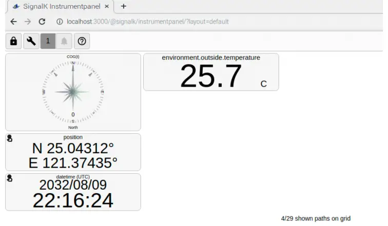 Signal K instrument panel