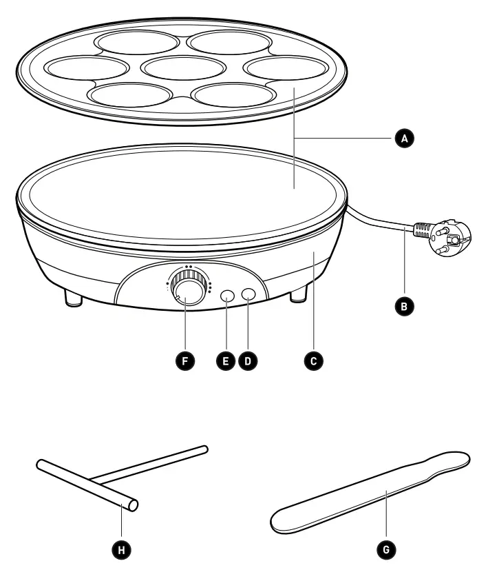 ELECTRO DEPOT 974165 2 in 1 Crepe Maker
