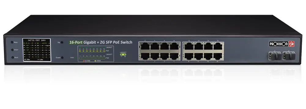 Provision-ISR-PoES-16250GCL-2SFP-16CH-unmanaged-PoE-switch-Product-Image