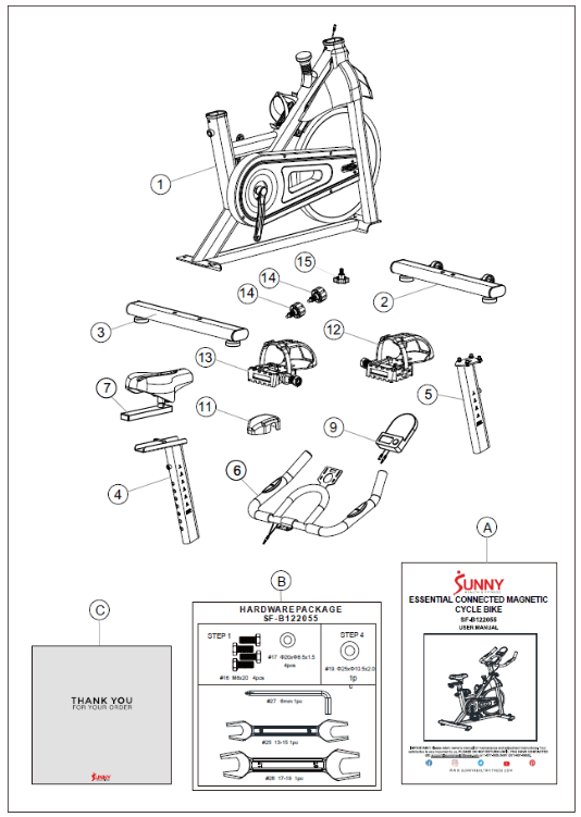 SUNNY SF-B122055 Essential Connected Magnetic Cycle Bike - 1