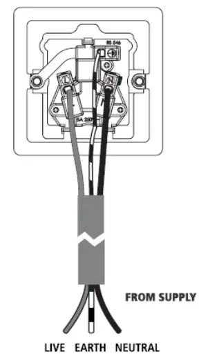 Knightsbridge FPR7000PLW Flat Plate 13A 1G DP Switched Socket Instruction Manual - 5A UNSWITCHED ROUND PIN SOCKET