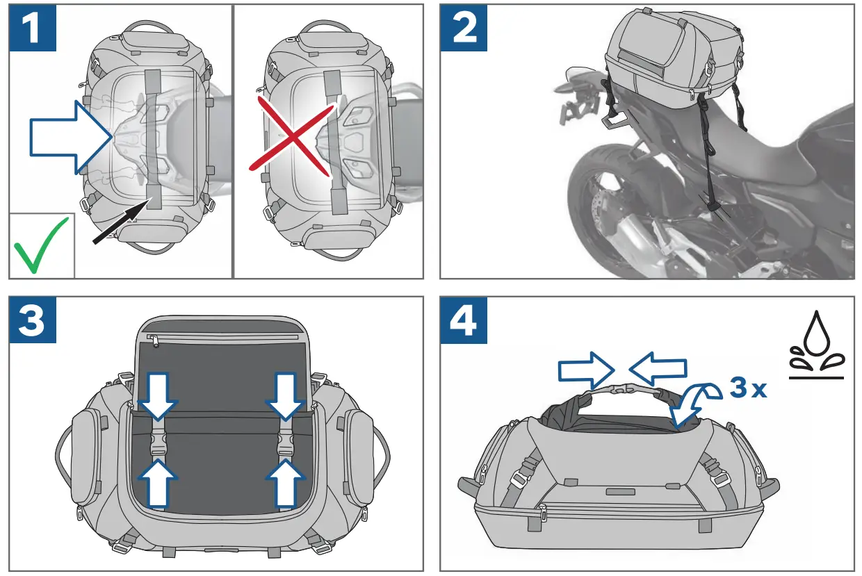 BMW MOTORRAD HECKTASCHE Tail Bag Black Collection Small - Fig 1