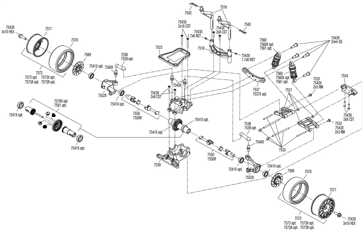 1/18 LaTrax Rally Parts List