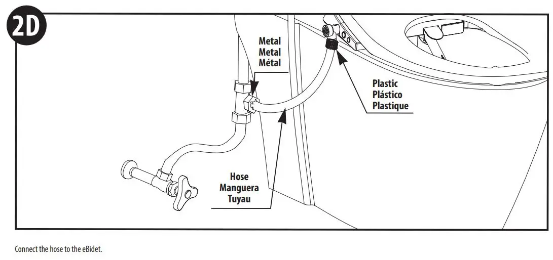MOEN EB2000 Premium E Bidet Hands-Free Installation Guide - Install the filter and hoses