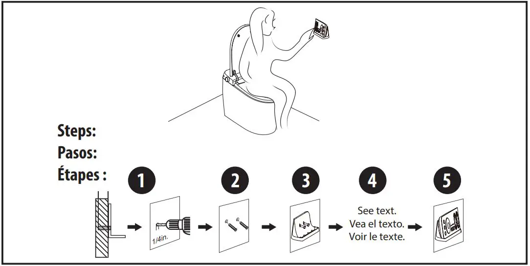 MOEN EB2000 Premium E Bidet Hands-Free Installation Guide - Installing the Remote