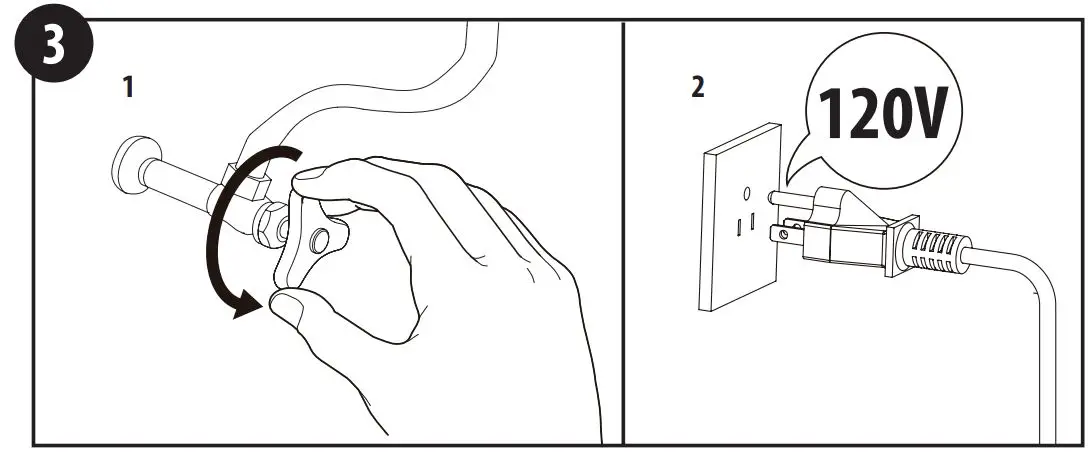 MOEN EB2000 Premium E Bidet Hands-Free Installation Guide - Turn on the water and connect the power
