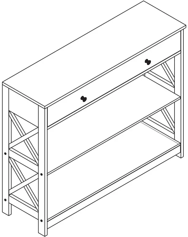 COSTWAY HW65707BKB Console Accent Table with Drawer and Shelves