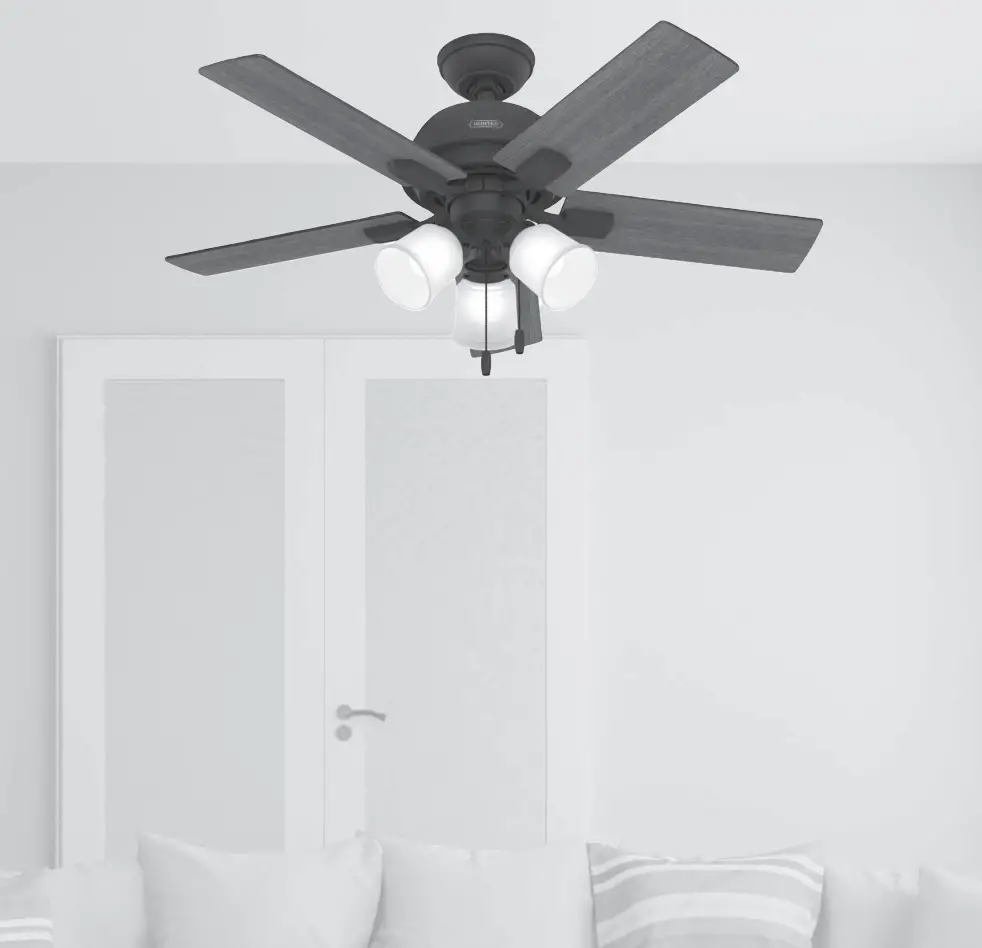 51789 Crystal Peak with 3 Lights 44 inch Ceiling Fan