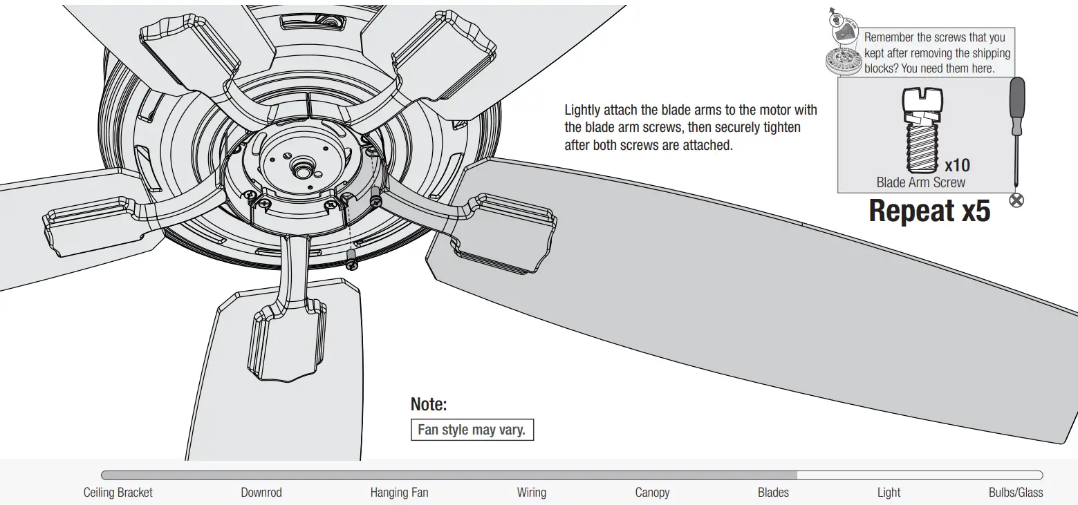 Installing the Blades: