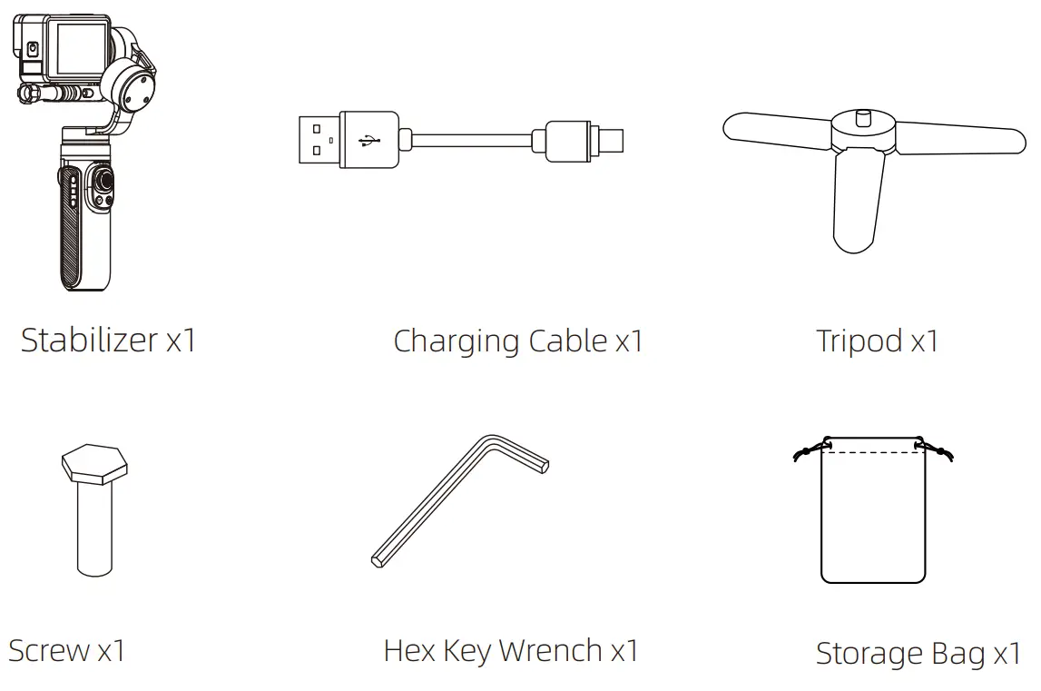 INKEE B094FF9PCQ Falcon Handheld 3-Axis Action Camera Gimbal Stabilizer - fig1