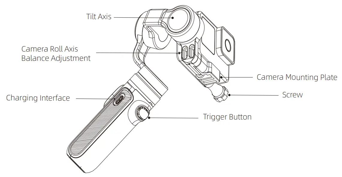 INKEE B094FF9PCQ Falcon Handheld 3-Axis Action Camera Gimbal Stabilizer - fig3