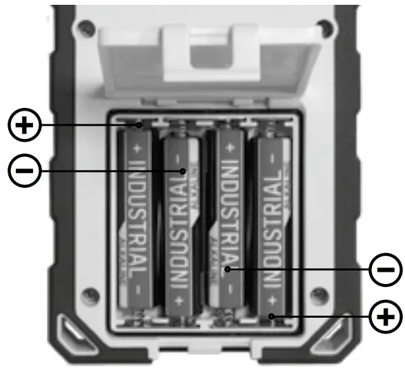 Laserliner SensoLite 210 Rotary Laser - Insertion of batteries