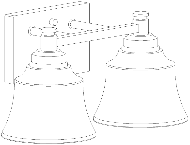 LNC A04846W2 14 Inch 2 Light Matte Black and Gold LED Modern Contemporary Vanity Light Bar